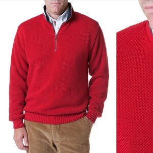 Holebrook Classic Red  Quarter Zip Windproof Sweater - Mens Sz M
